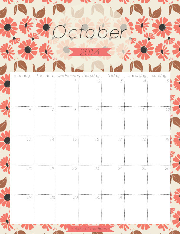 October-2014-Calendars